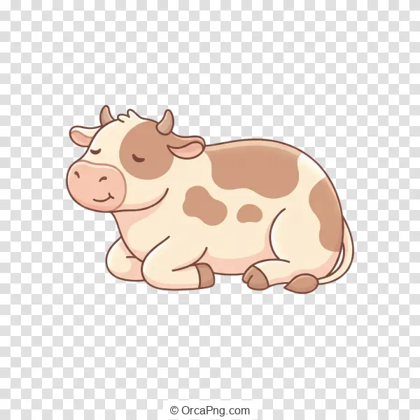 Resting Cartoon Calf