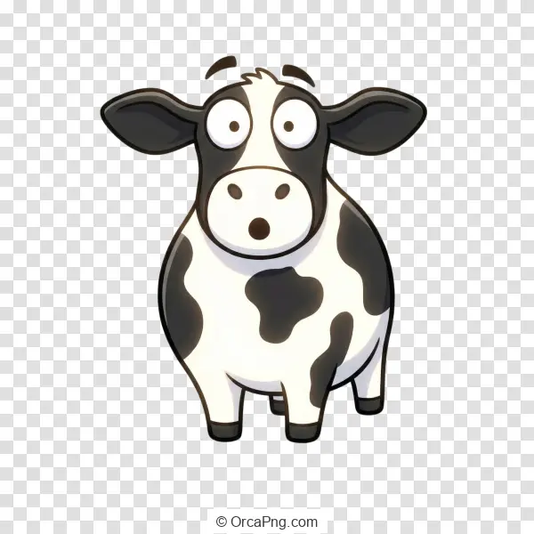 Wide-Eyed Cartoon Cow