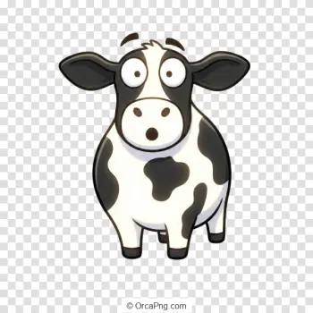 Wide-Eyed Cartoon Cow