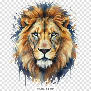 Majestic Watercolor Lion