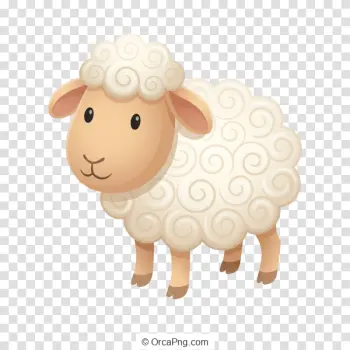 Fluffy Cartoon Sheep