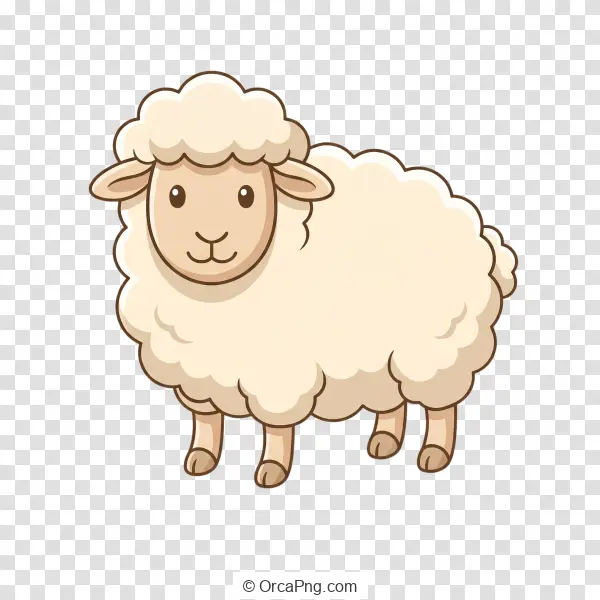 Fluffy Cartoon Sheep