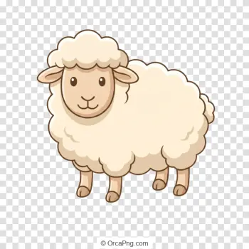 Fluffy Cartoon Sheep