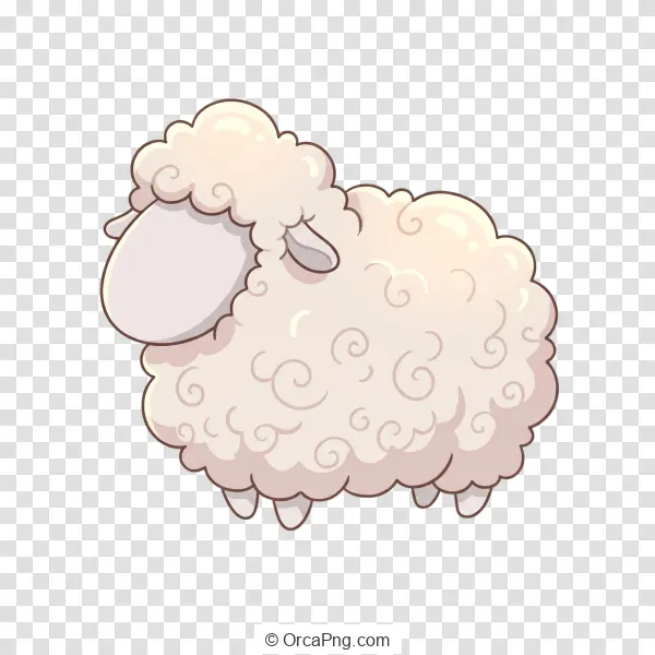 Fluffy Cartoon Sheep