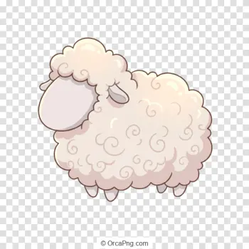 Fluffy Cartoon Sheep