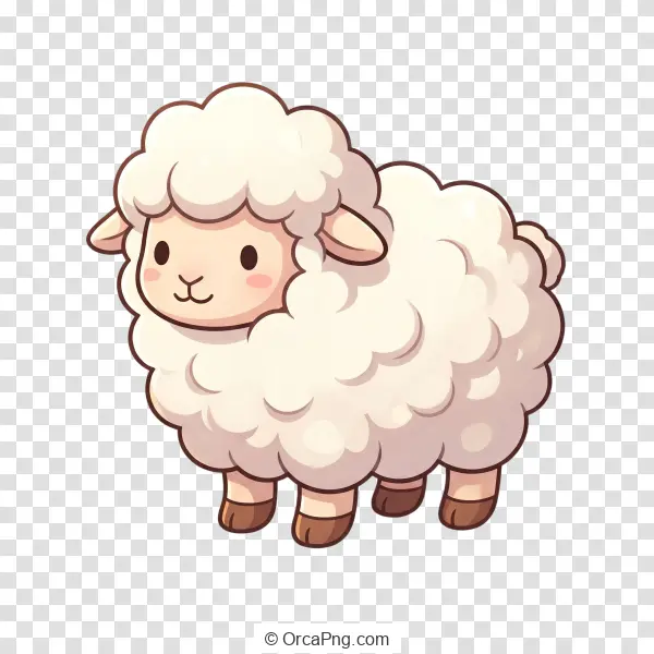 Fluffy Cartoon Lamb