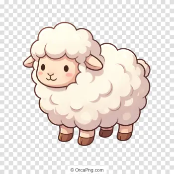 Fluffy Cartoon Lamb