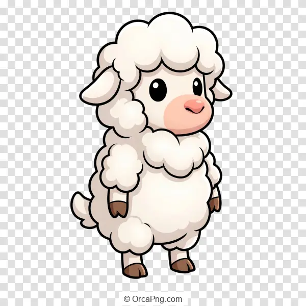 Fluffy Cartoon Lamb