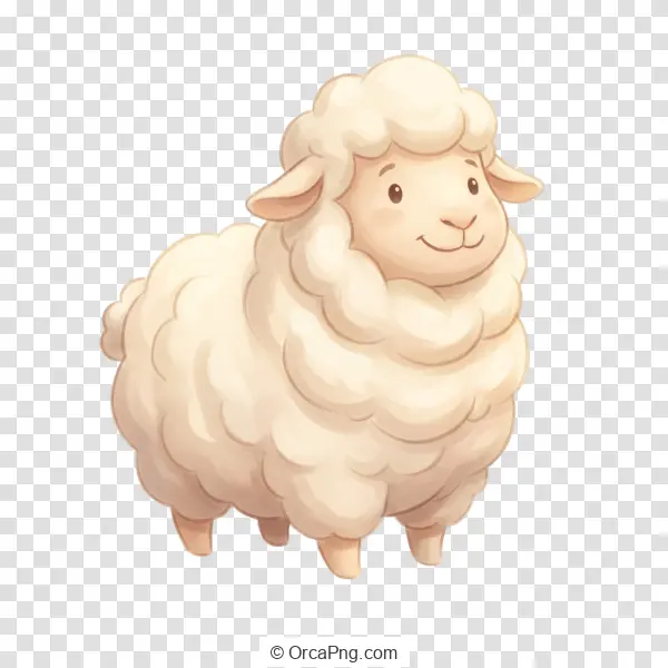 Fluffy Cartoon Lamb