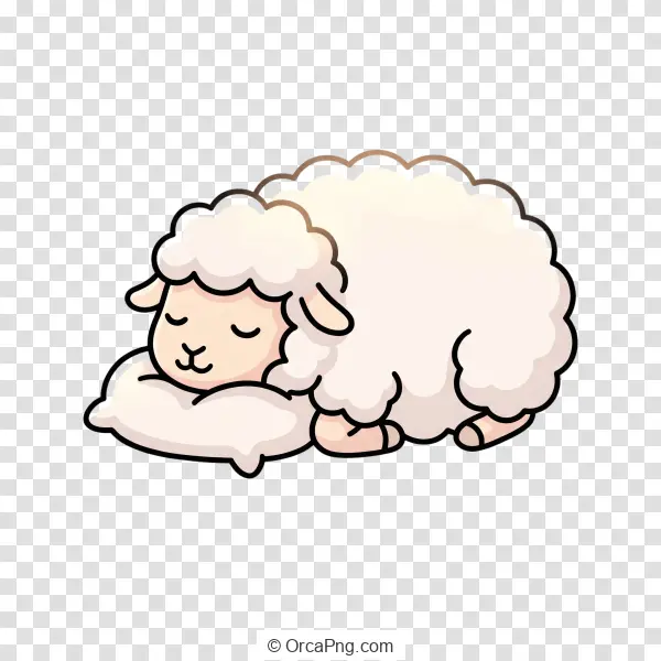 Peaceful Cartoon Sheep
