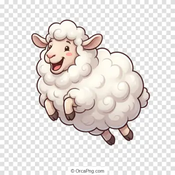 Happy Jumping Sheep Cartoon