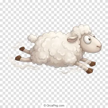 Running Cartoon Sheep