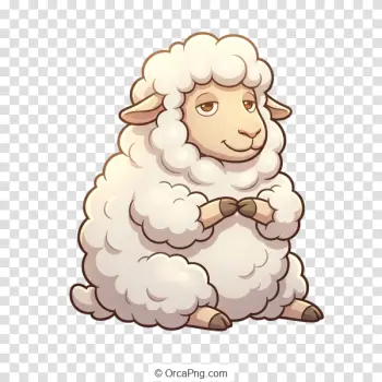 Gentle Fluffy Sheep Illustration