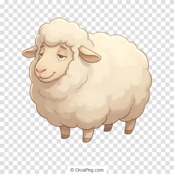 Gentle Fluffy Sheep Illustration